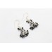 Earrings jhumki silver 925 sterling dangle drop women black onyx stone C 434